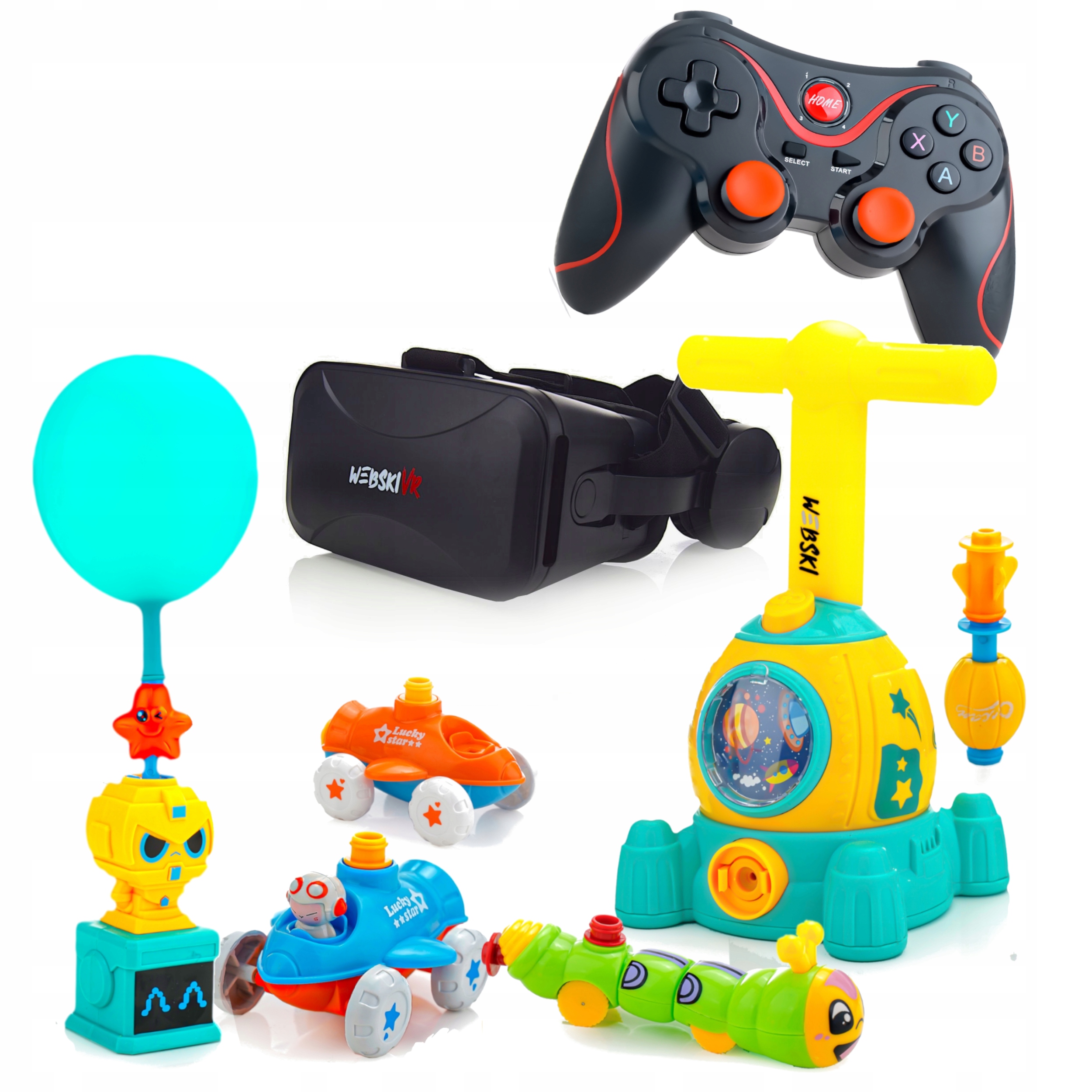 Brýle Vr 3D 360 Stupňů+gamepad+ Pneumatický Vystřelovač Balónků