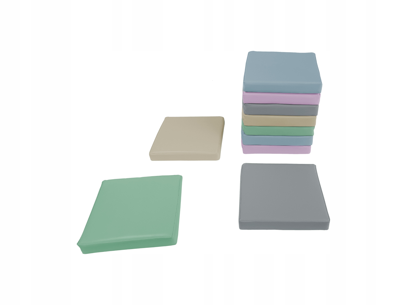 Polštáře čtvercové pastelové 35x35x5 cm 10 kusů