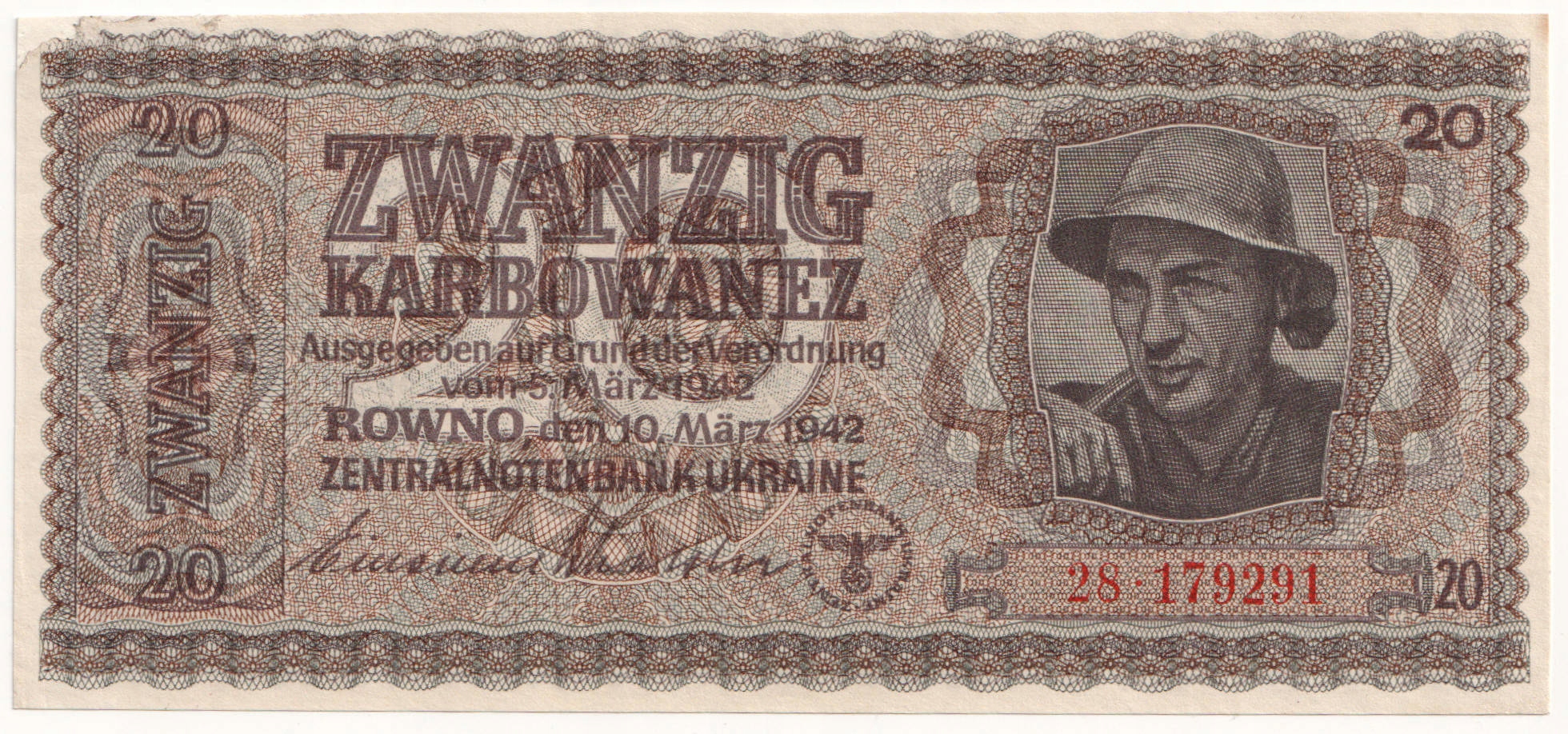 6.di.Ukraina, 20 Karbowańców 1942, P.53, St.?