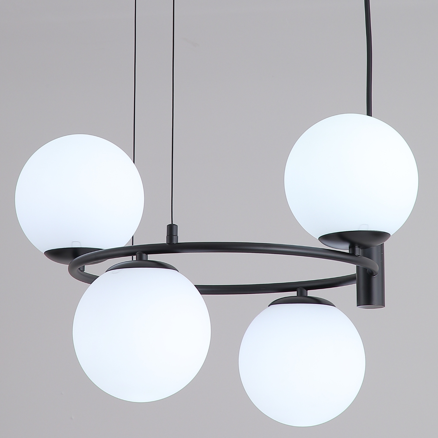 Závěsná Lampa Stropní Lustr Kule černá Moderní Led mléčná
