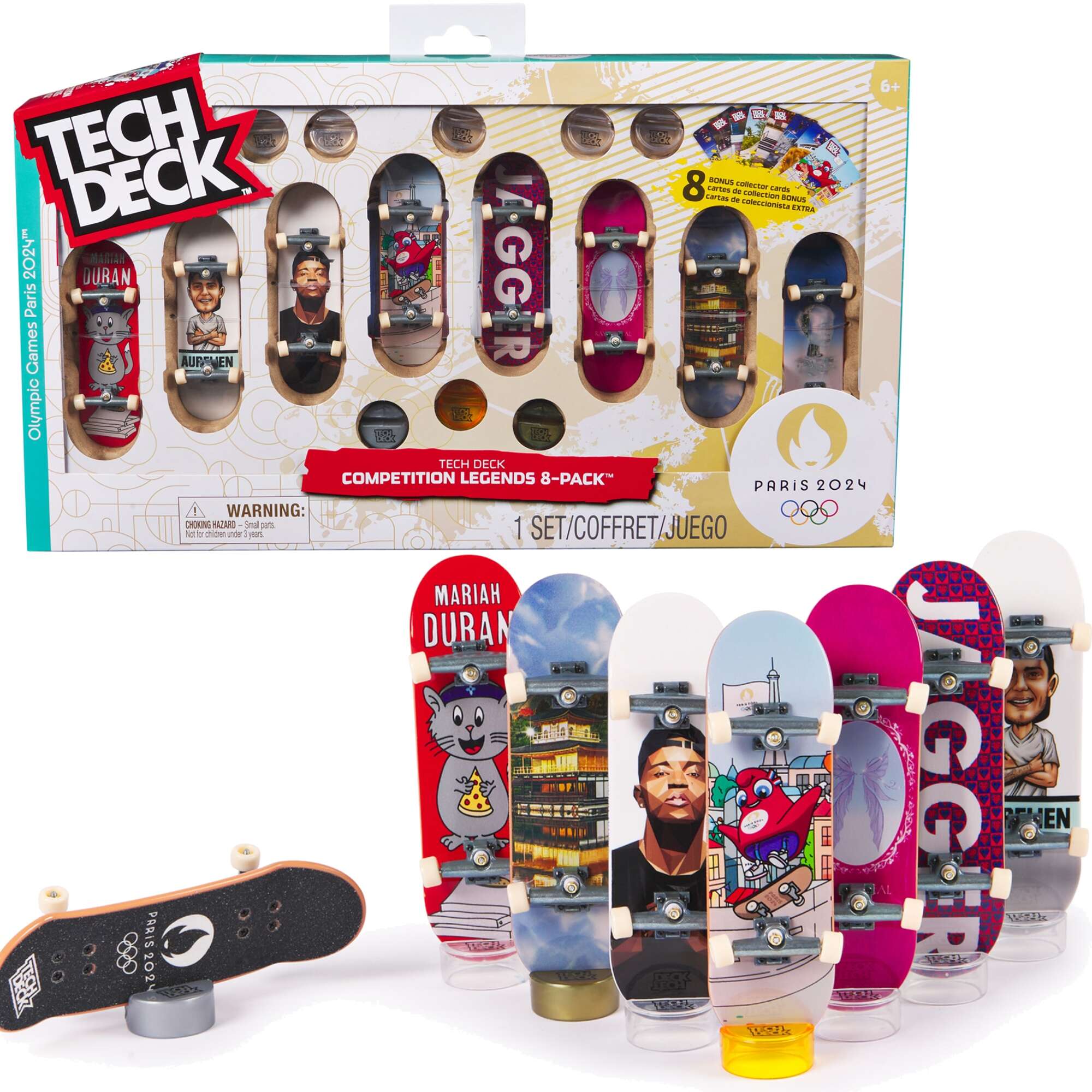 Tech Deck Zestaw Competition Legends Paris 2024 8-PACK Akcesoria