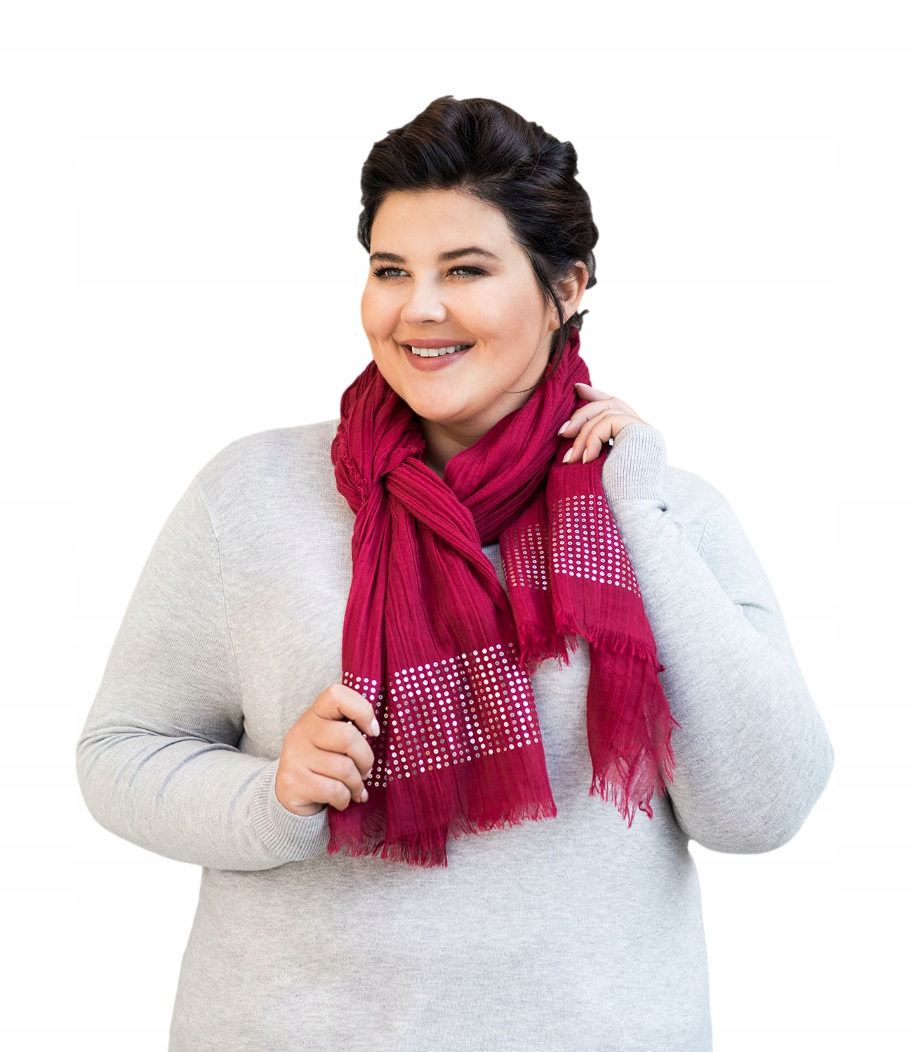 

Apaszka Szal Szalik Chusta lekka Bordo