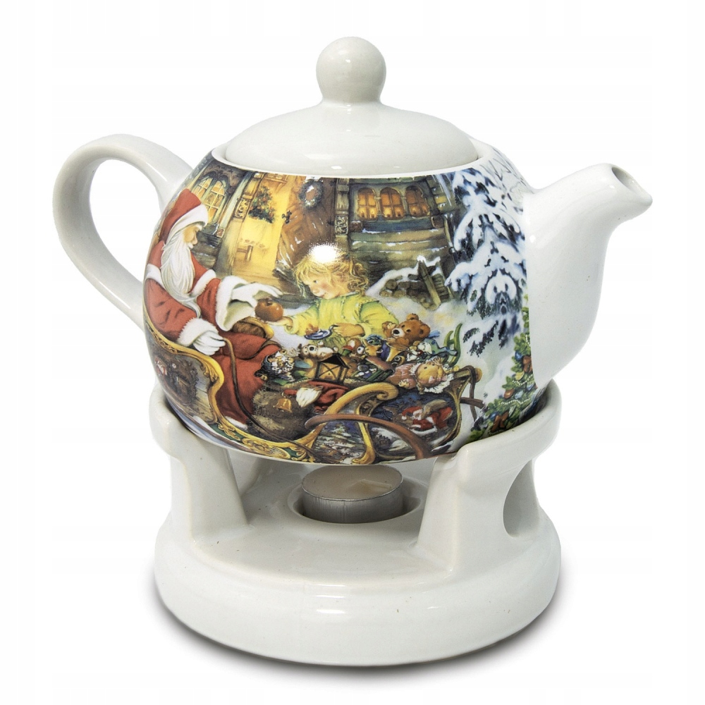 

Dzbanek do herbaty ceramiczny z podgrzewaczem