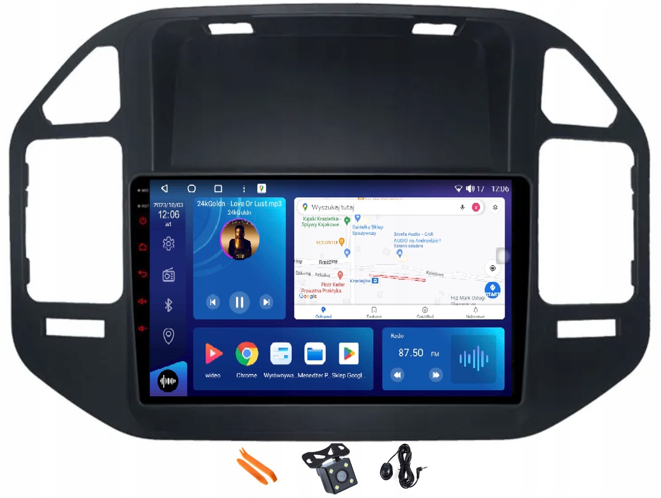 Rádio Android Gps Dsp Qled Carplay 64GB Mitsubishi Pajero V60 V68 V73 99-06