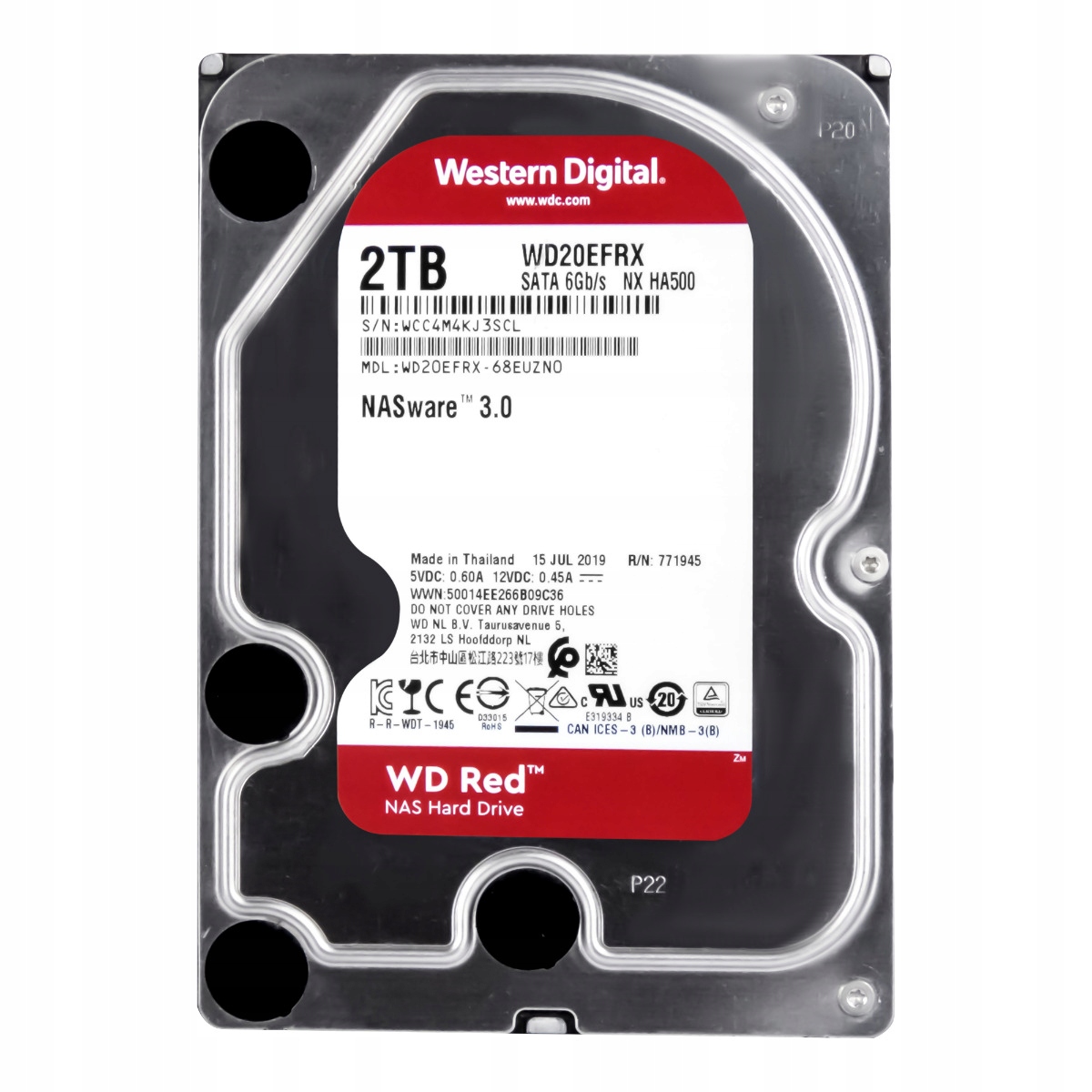 Wd Red 2TB 5.4K 64MB Sata III 3.5'' WD20EFRX Nx HA500 NASware 3.0