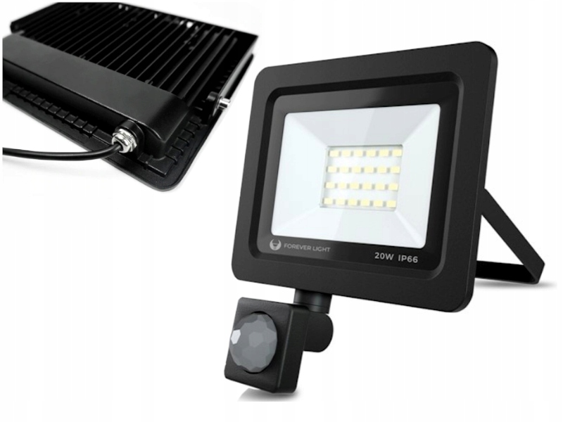 

Lampa Halogen Zewnętrzny na Garaż 20W IP65 +Czujka