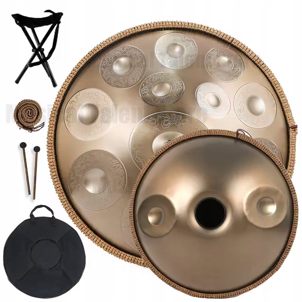 Handpan 432 Hz 14 tónů Set stativ pouzdro na paličky