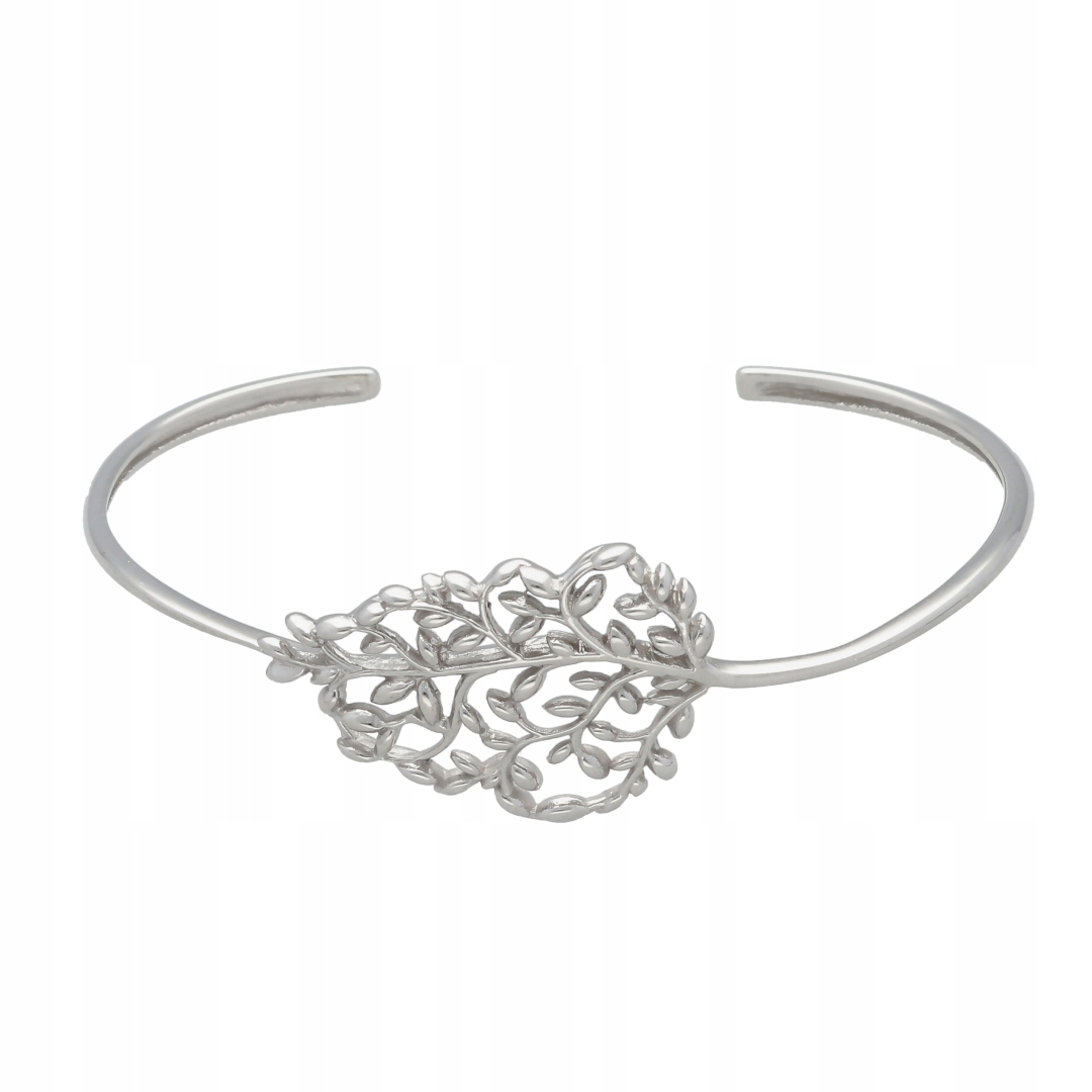 Pevný náramek větvička stříbro rhodiované