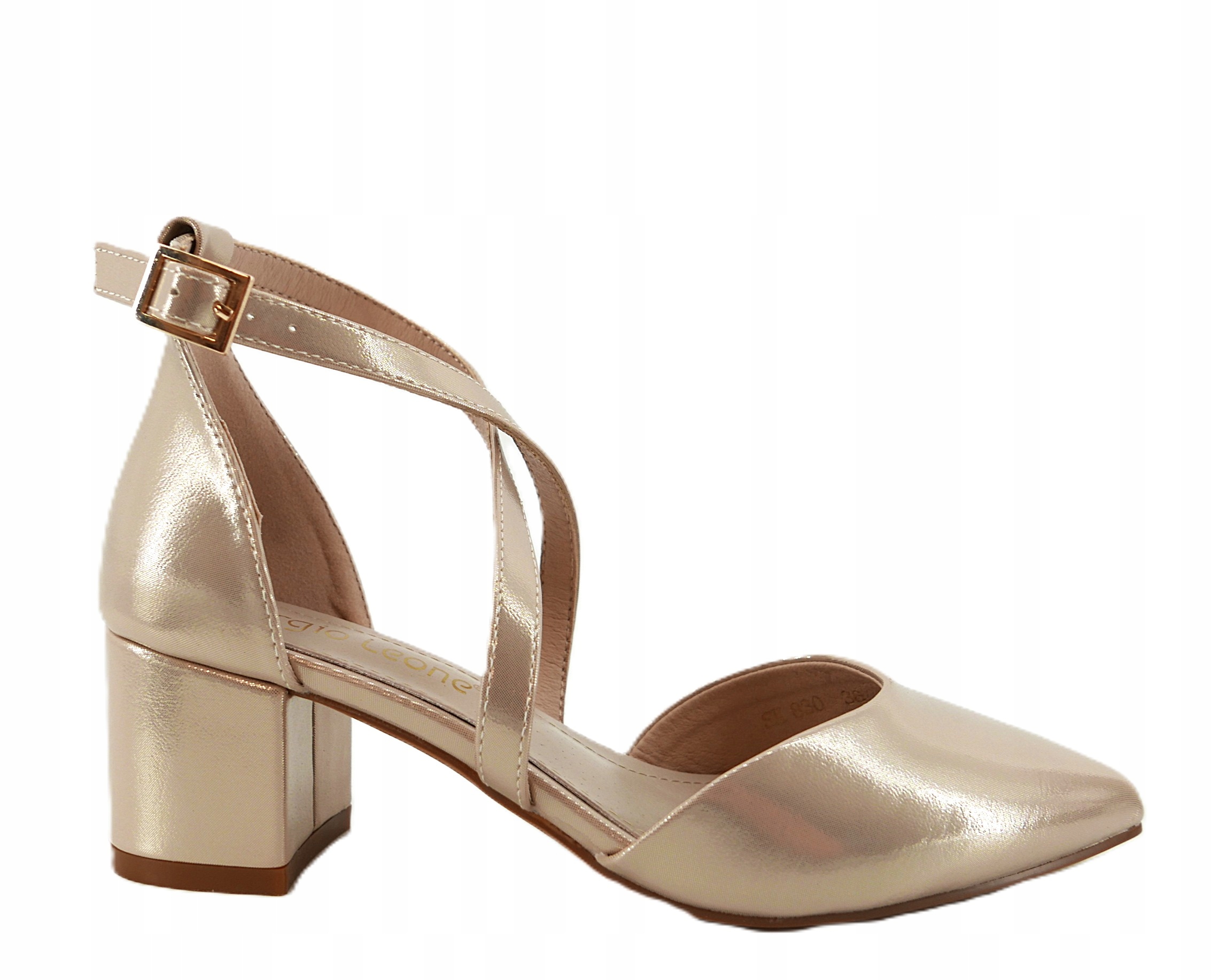 Lodičky Dámské Pantofle Sergio Leone Zlaté Saténové Měkké Pohodlné R36