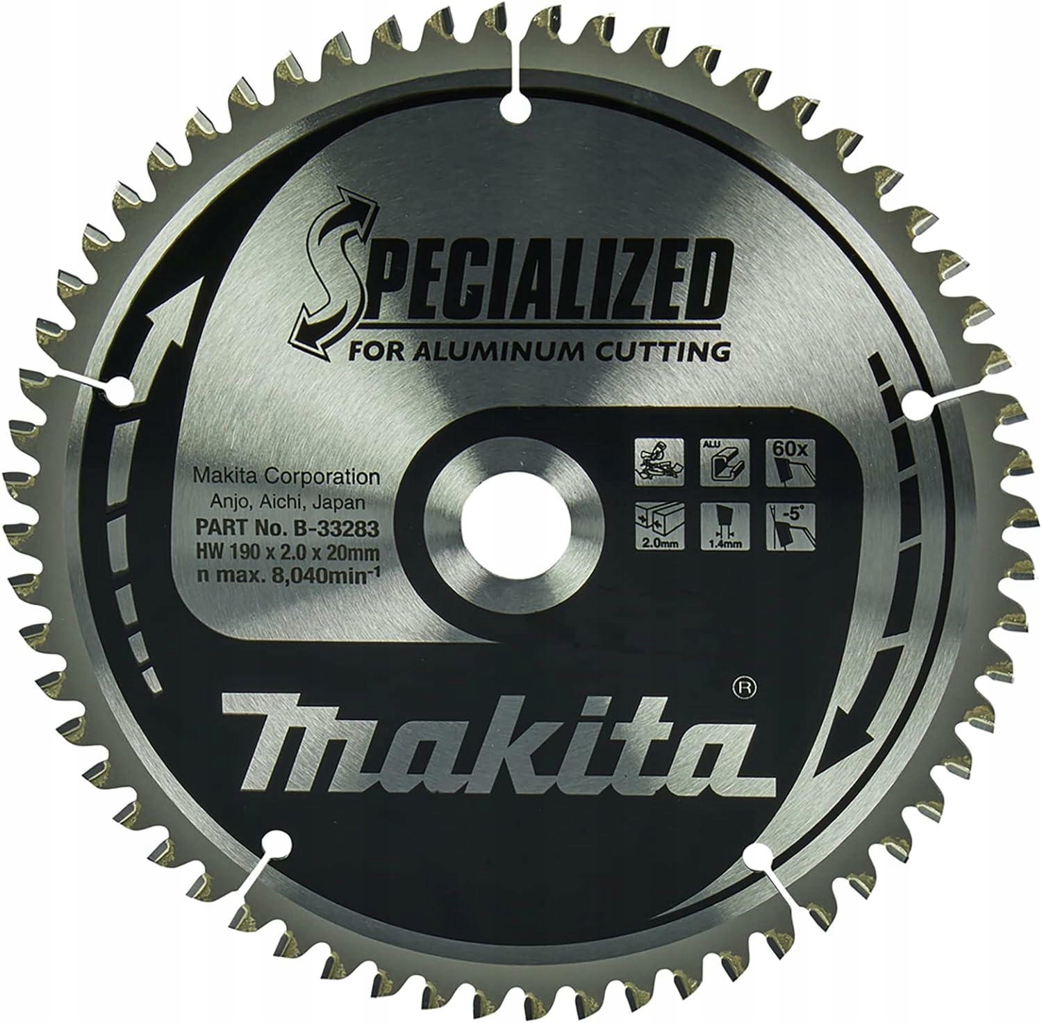 Makita Kotoučová Pila 190x20x60z Specializovaný Aluminium