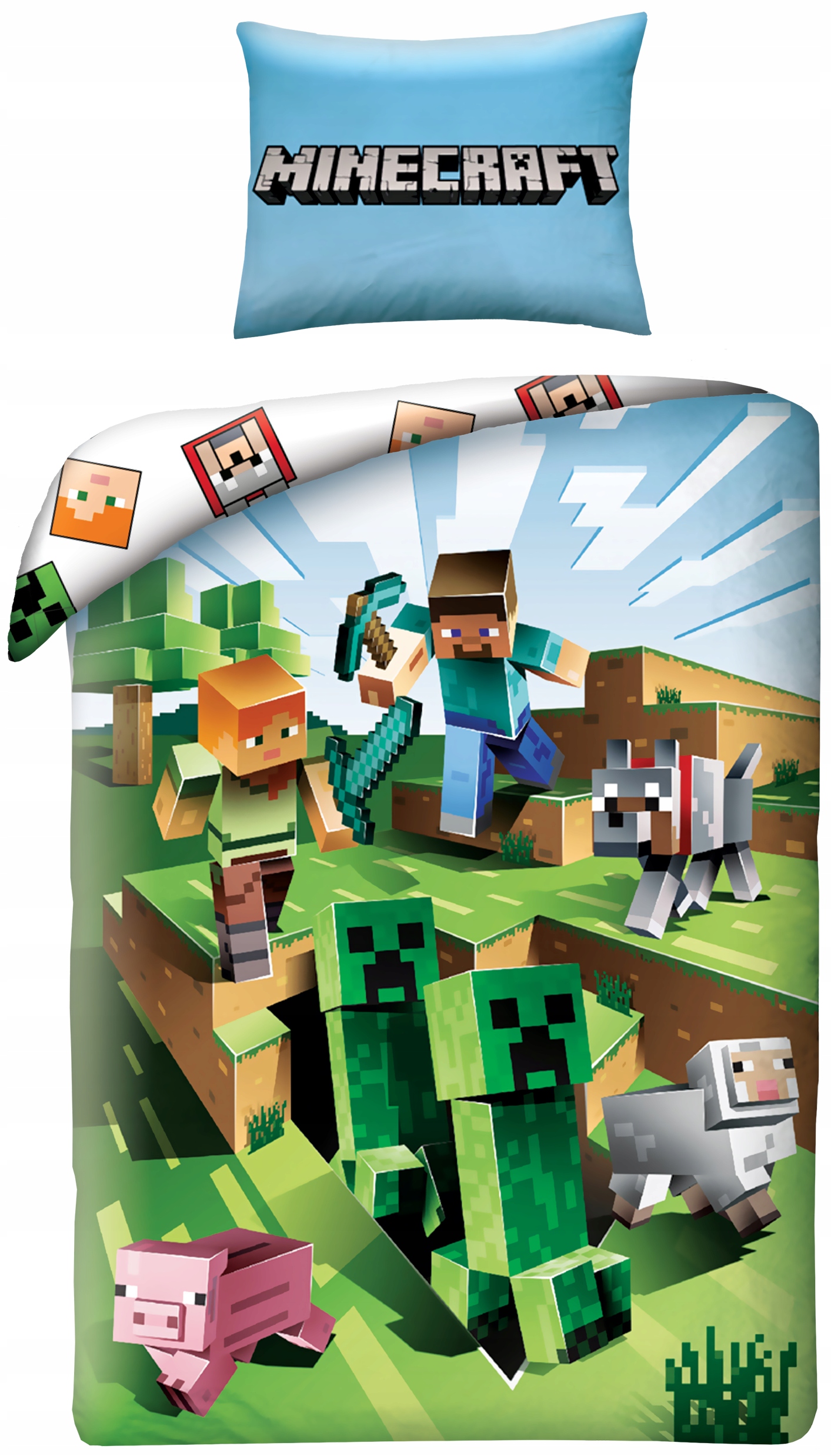 

Pościel Minecraft 160x200 Gra Alex Steve Baby Pig