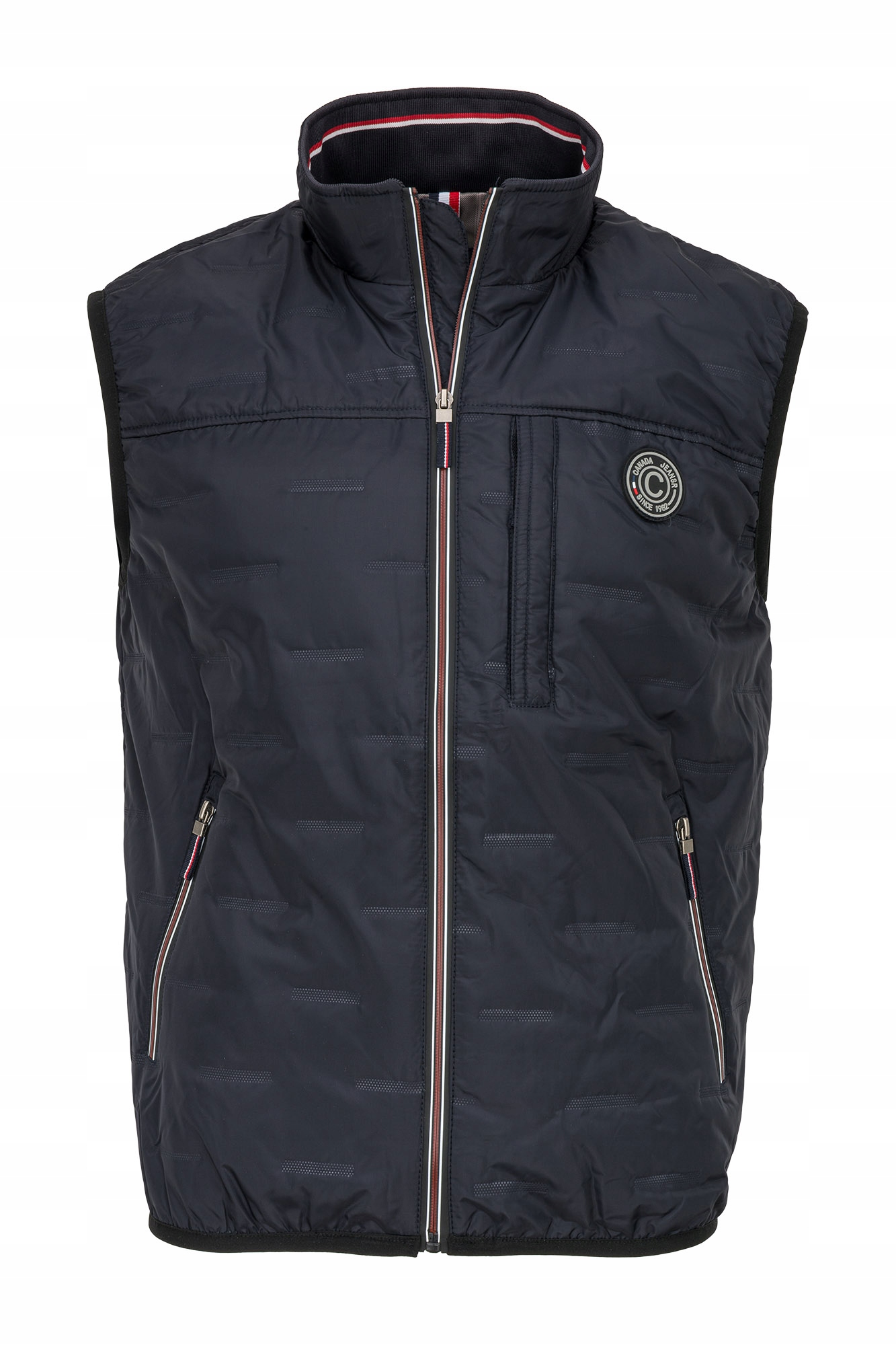 Pánská Vesta Tmavě Modrá Prošívaná Bunda Bez Rukávů Zateplený Stojáček Bunda: 3XL
