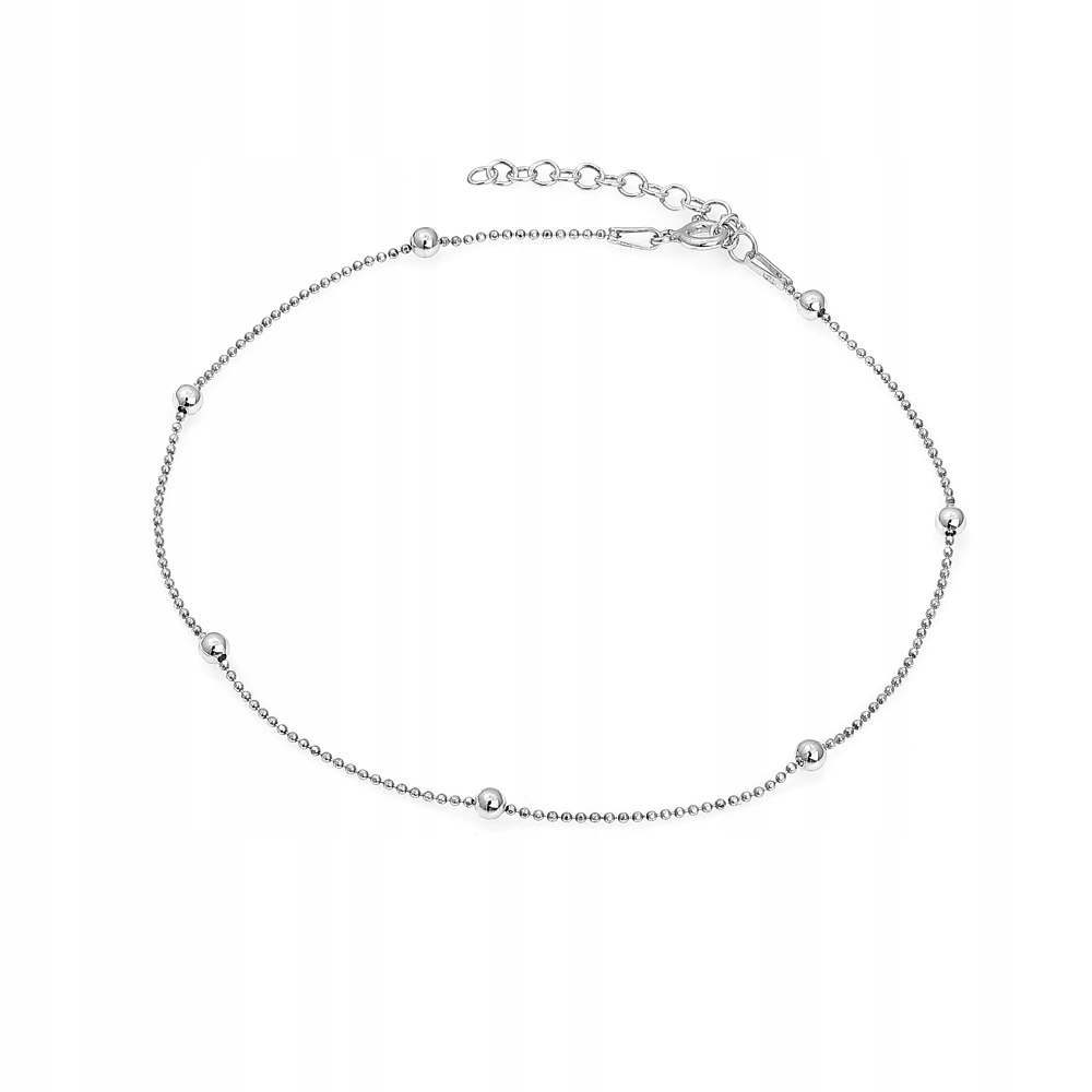 

Bransoletka Srebrna Na Nogę Kulki Kostkę SR.925 K3