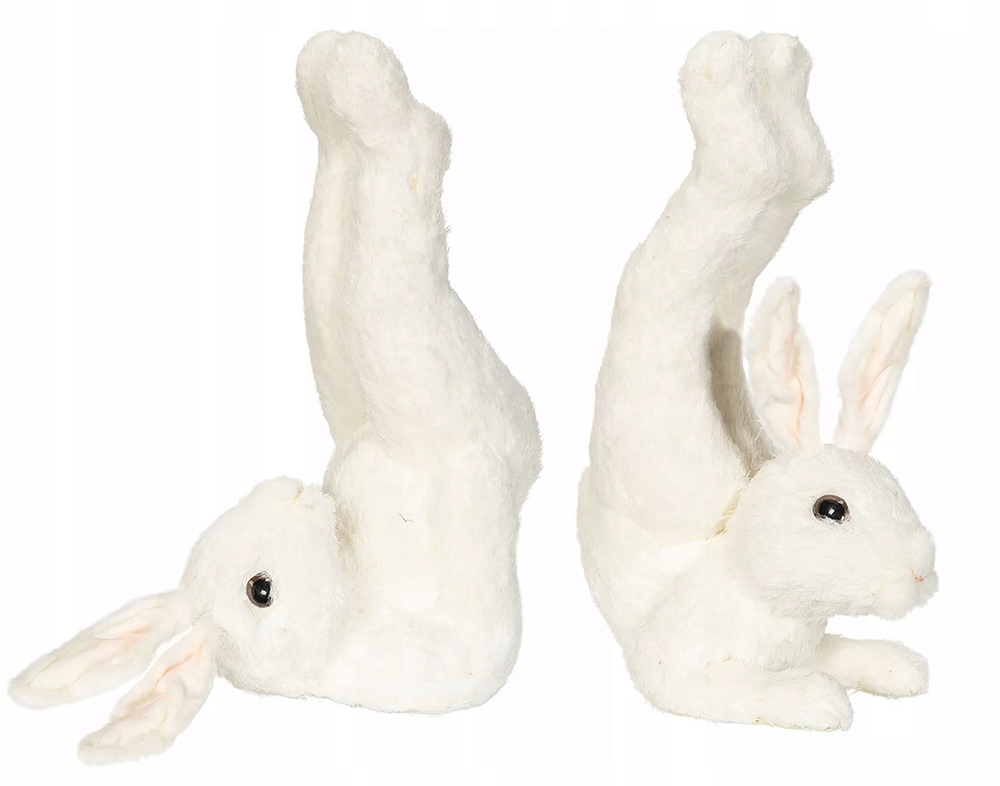 Zajíček Zábavná Figurka Velikonoční barva bílá měkká příjemná na dotek 2 ks