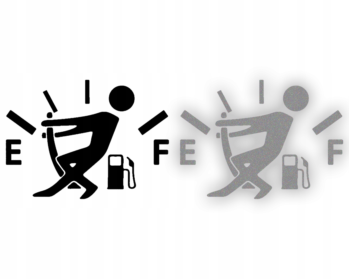 Naklejka na samochód NA WLEW PALIWA - Rower Wlepa - ODBLASKOWA| HOLOGRAM