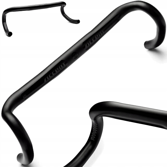 Kierownica szosowa Accent Exe 380mm, śred. 31.8mm, czarna matowa