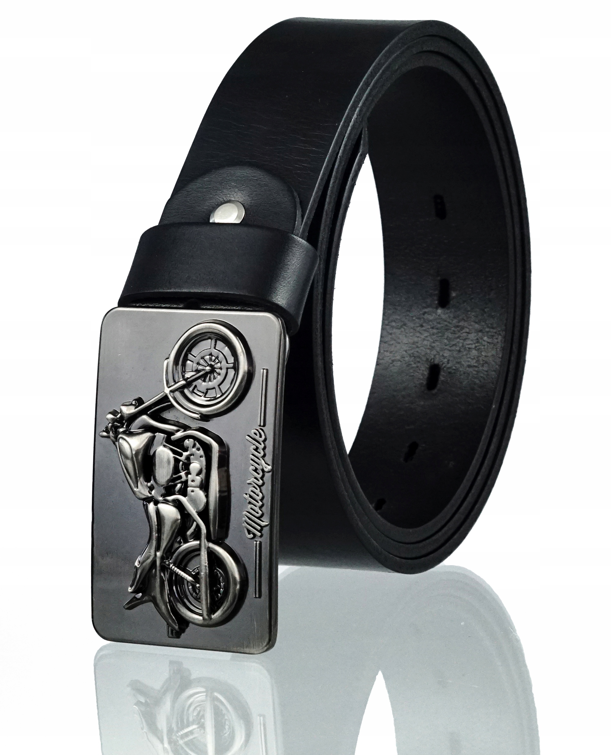 

Skórzany Pasek Blakardo 4 CM Czarny Motocyklisty