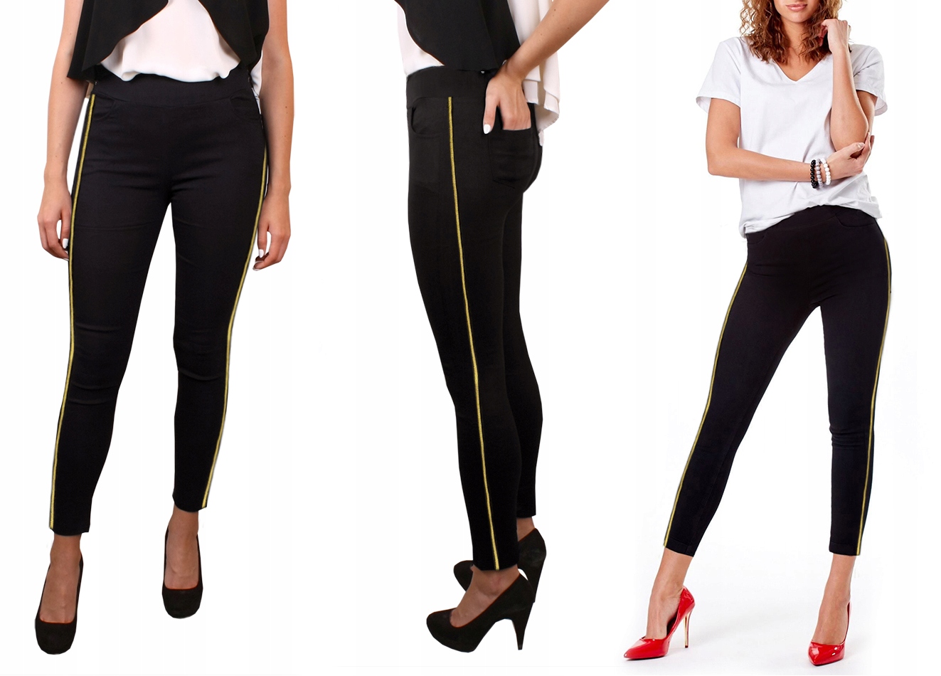 

Spodnie damskie jeansy Tregginsy 553 czarne M/L