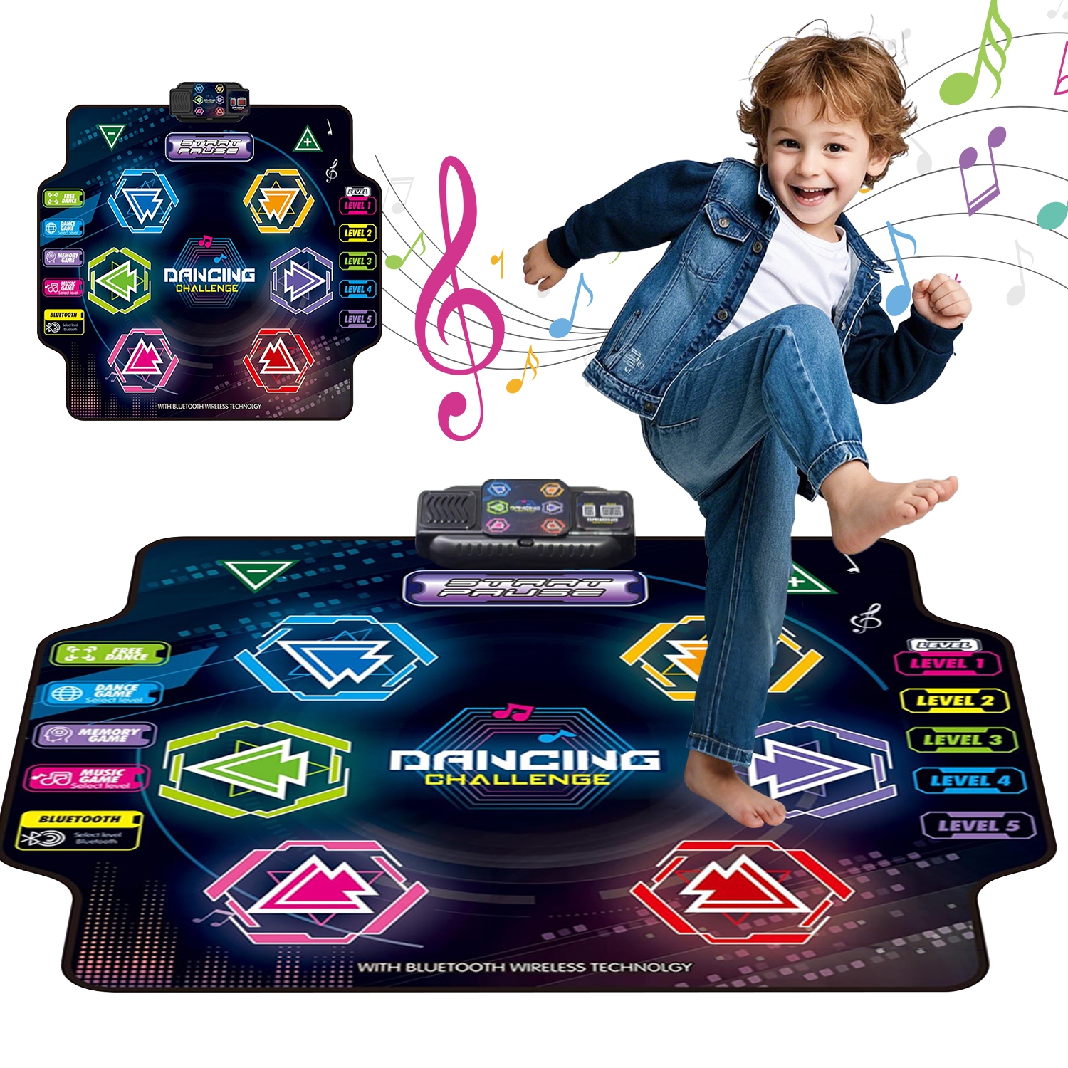 Pro Děti Led Taneční Podložka 5V1 Bluetooth AZ-MUSICMAT-6 Vzdělávací Hra