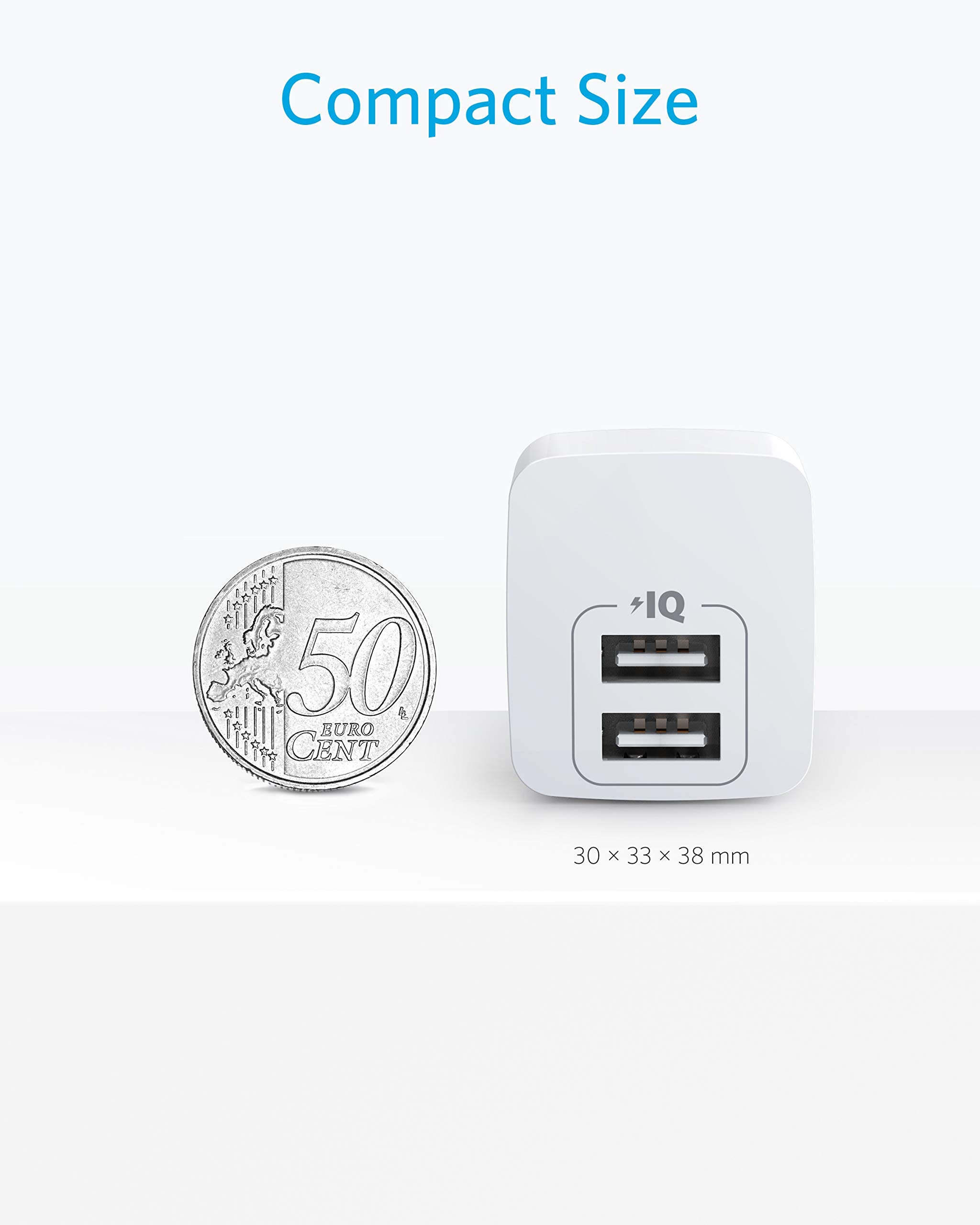 ANKER PowerPort Mini Dual USB Charger 2 Pack 2.5A for iPhone iPad Galaxy — miniatura 2