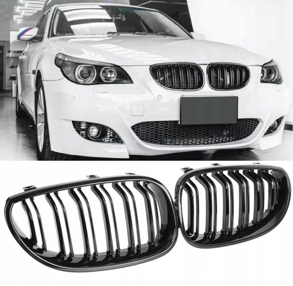 Gril Predná Mriežka Nárazníka Atrapa pre Bmw E60 E61 2003-2010 Čierny Lesk M5 Look