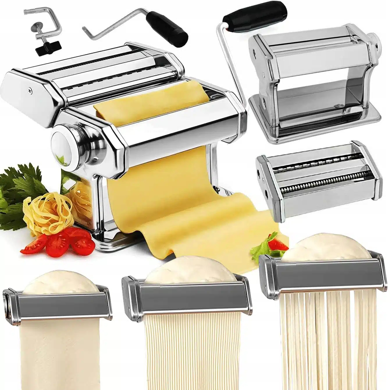 Maszynka Do Makaronu Lasagne Ciasta Ręczna Stal Nierdzewna XL