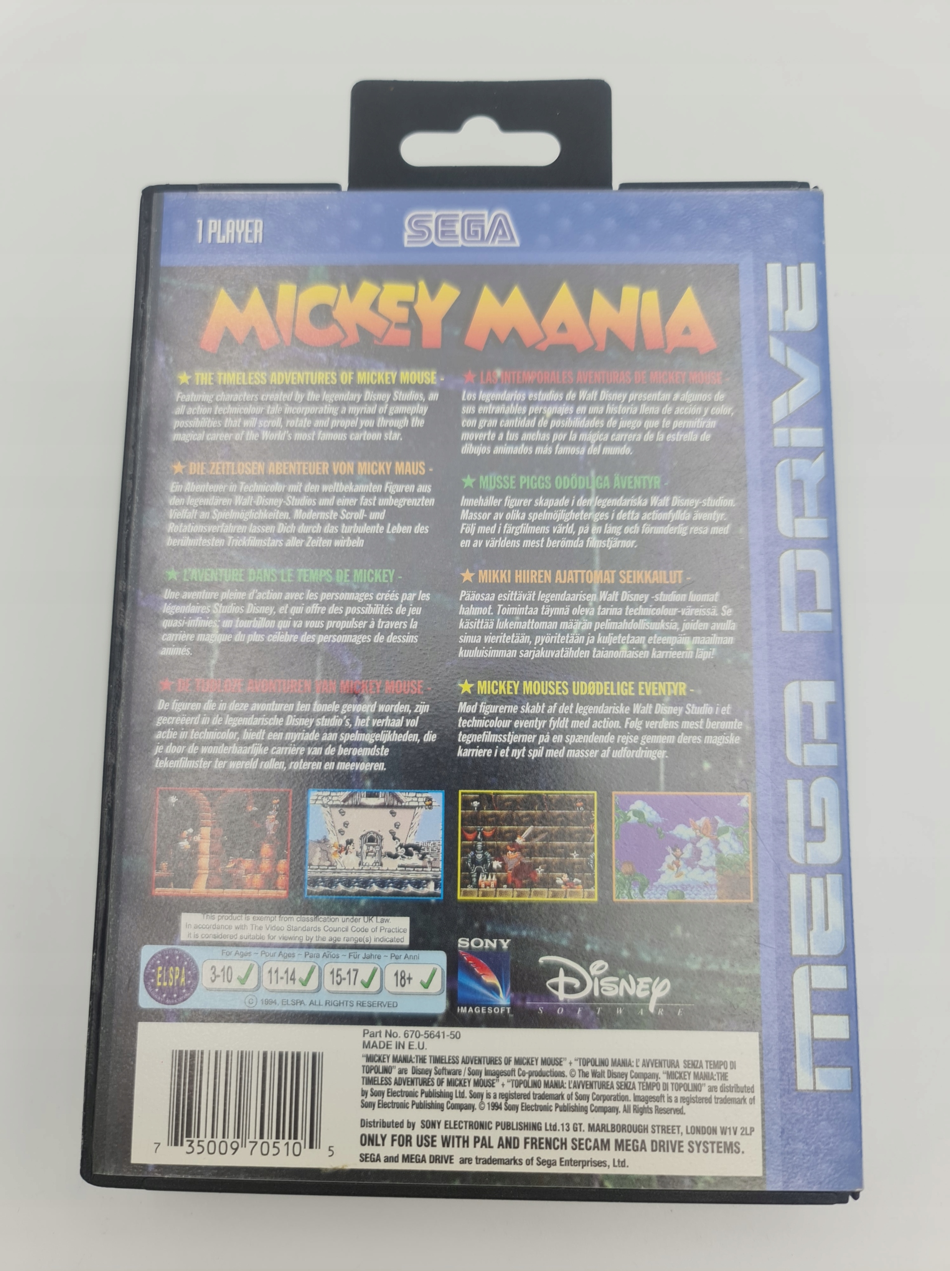 SEGA MEGA DRIVE MICKEY MANIA Producent .dat