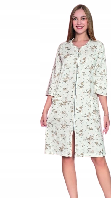 Elegantní Tenký Župan Na Zip Bavlněný Župan Na Zip Louka 3XL