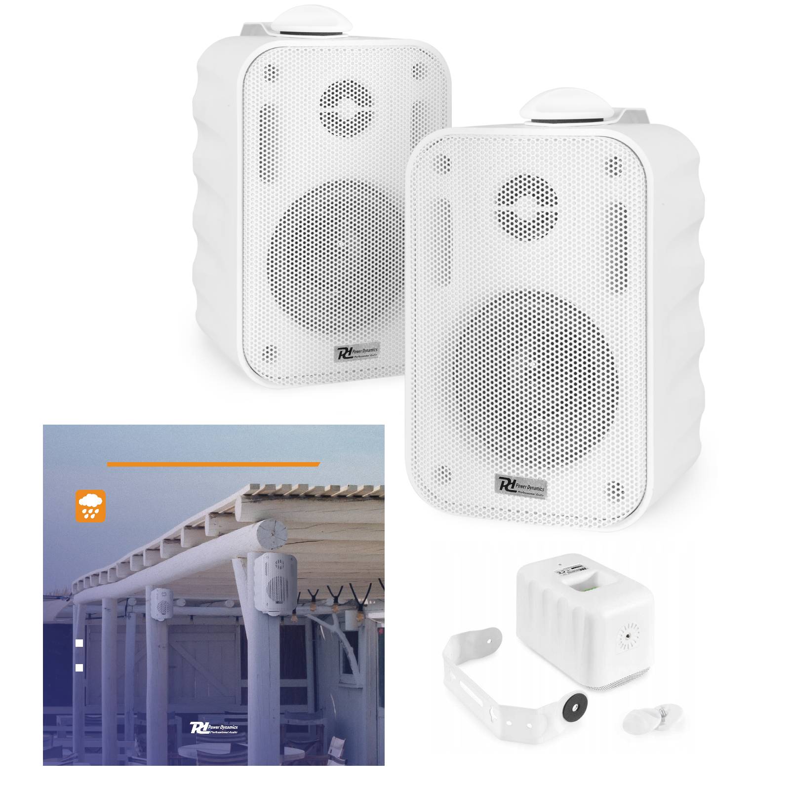 Pasywne Kolumny 2szt zewnętrzne wewnętrzne białe