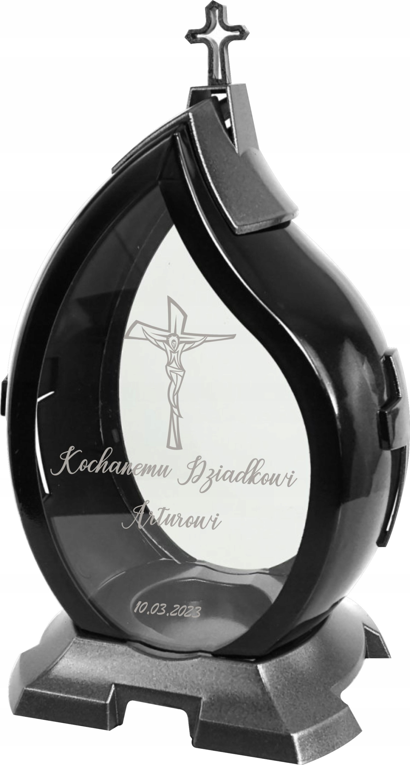 Hřbitovní Svíčka S Gravírováním pro Tátu Den Dědečka S Křížem