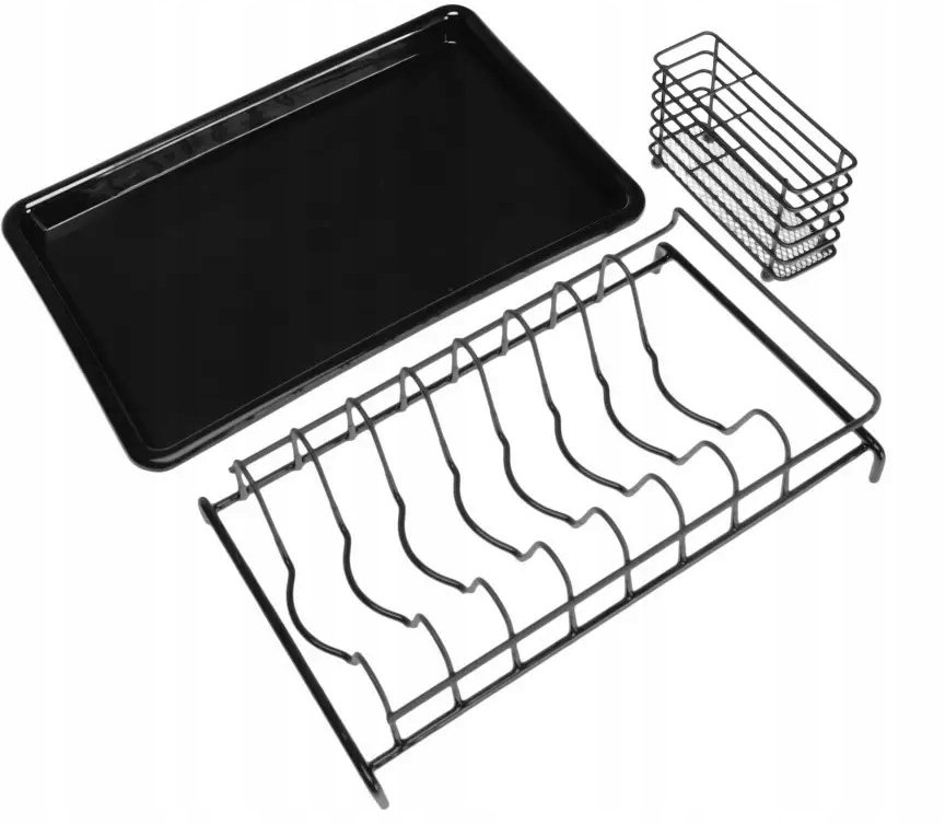 KINGHOFF - Suszarka do naczyń - mała stojąca - ociekacz - czarna - KH-1478 Kod producenta KH-1478