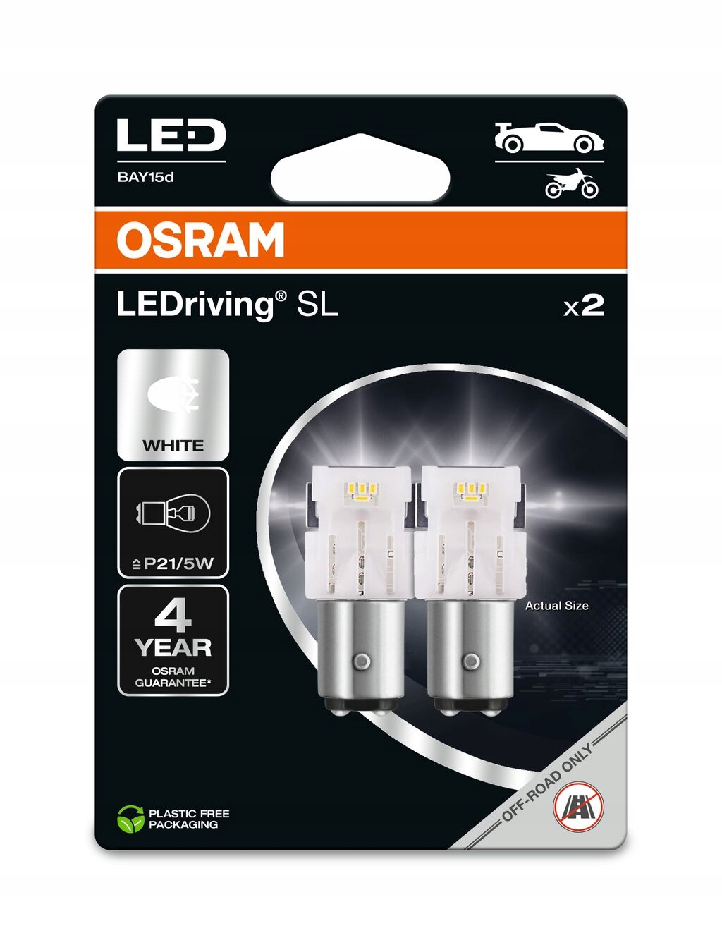 Żarówki Osram H0KLJ9 P21/5W 2,5 W 2 szt. Led Białe