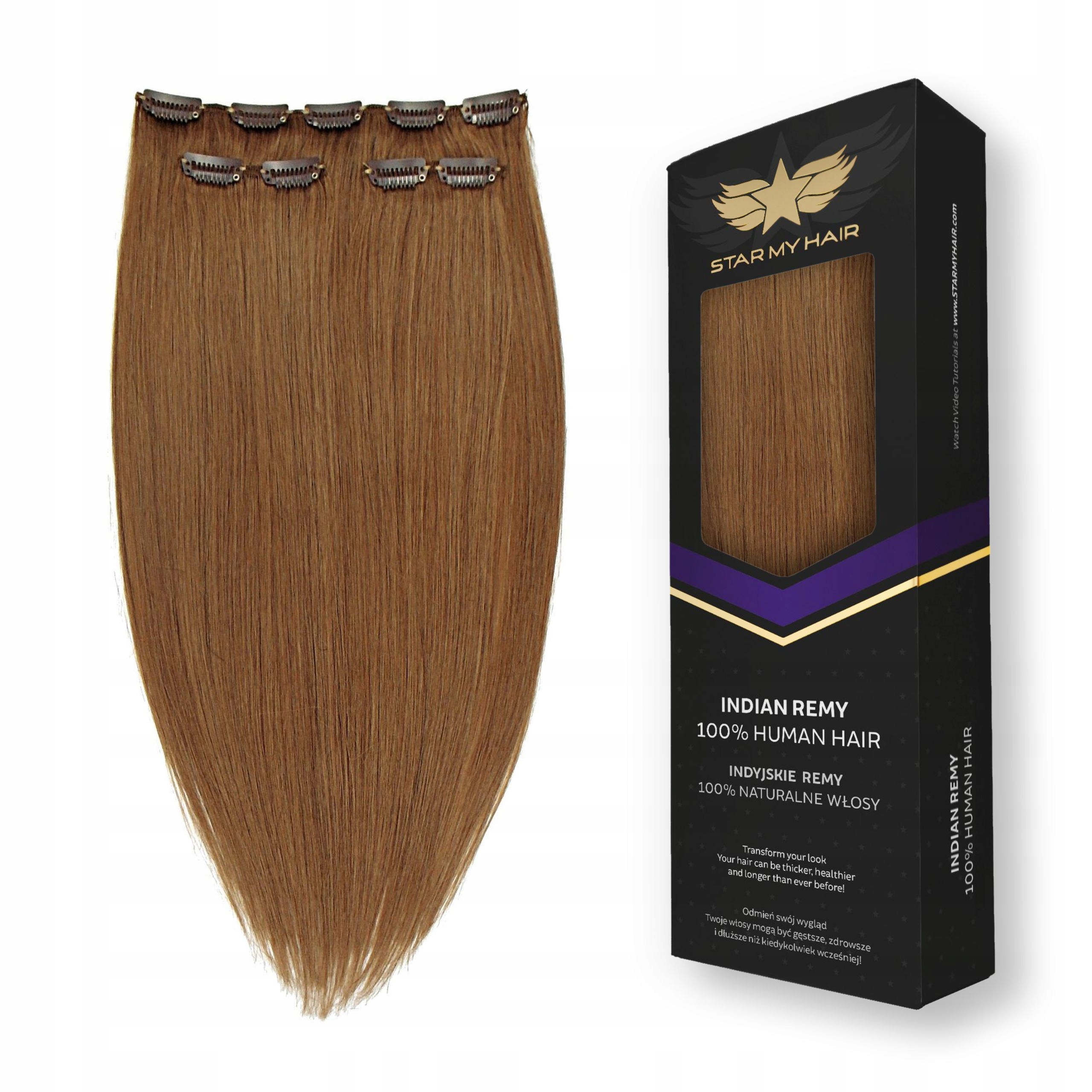 Włosy naturalne doczepiane Clip-in 40-45 cm 3 taśmy 35g Star My Hair