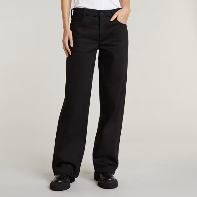 G-star Raw Černé Jednoduché Džíny S Vysokým Pasem A Knoflíkem 28/30 7AA