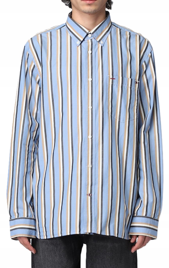 Pánská košile Tommy Hilfiger Mini Pop Stripe Rf Shirt Velikost XL