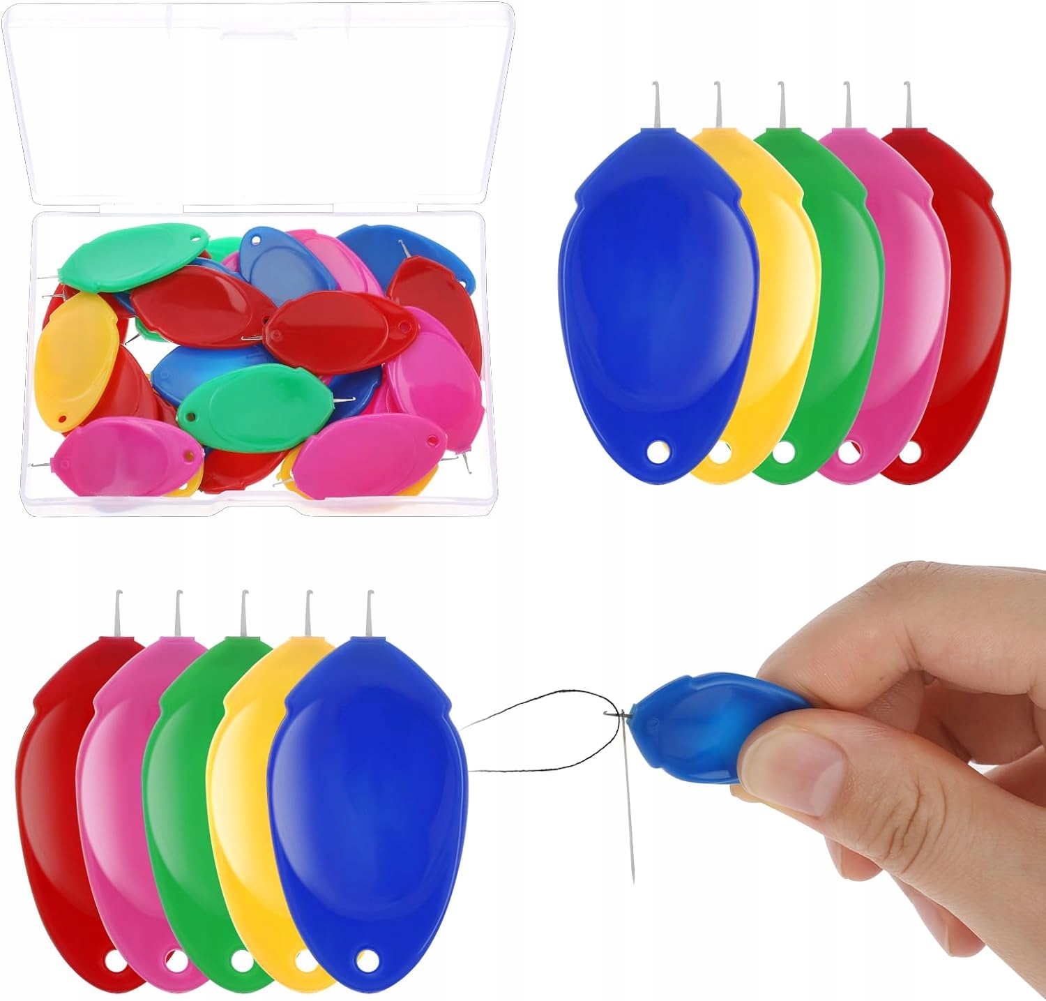 30X Sada Na Navlékání Jehel Pomůcka Učení Navlékač Jehly Šití Vyšívání