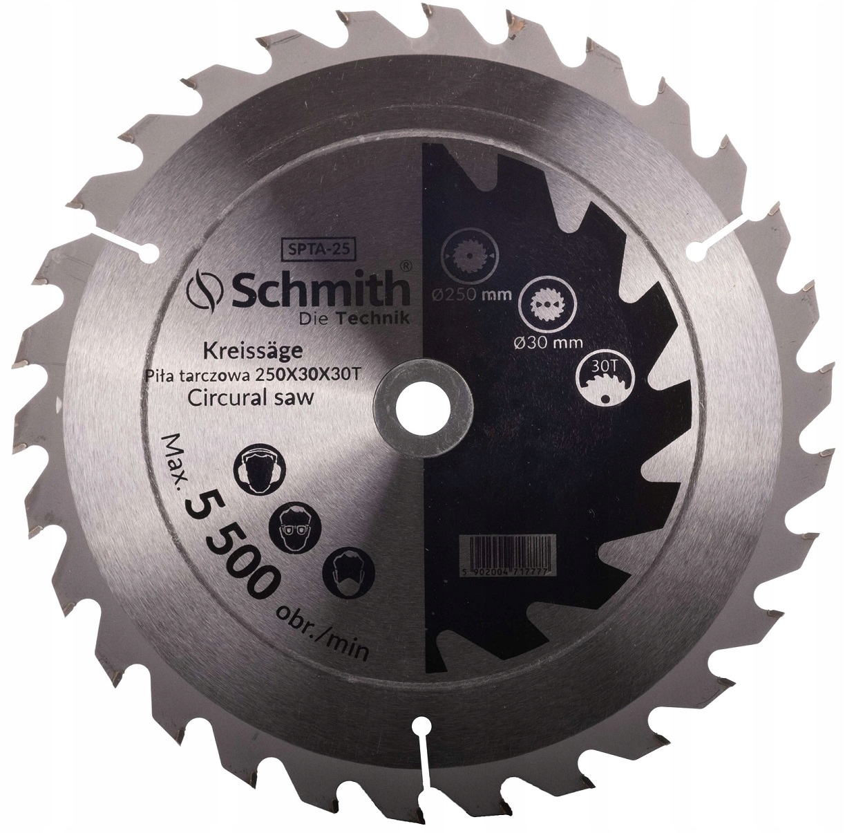 TARCZA PIŁA DO DREWNA WIDIOWA 250x30 30T PIŁA TARCZOWA SCHMITH