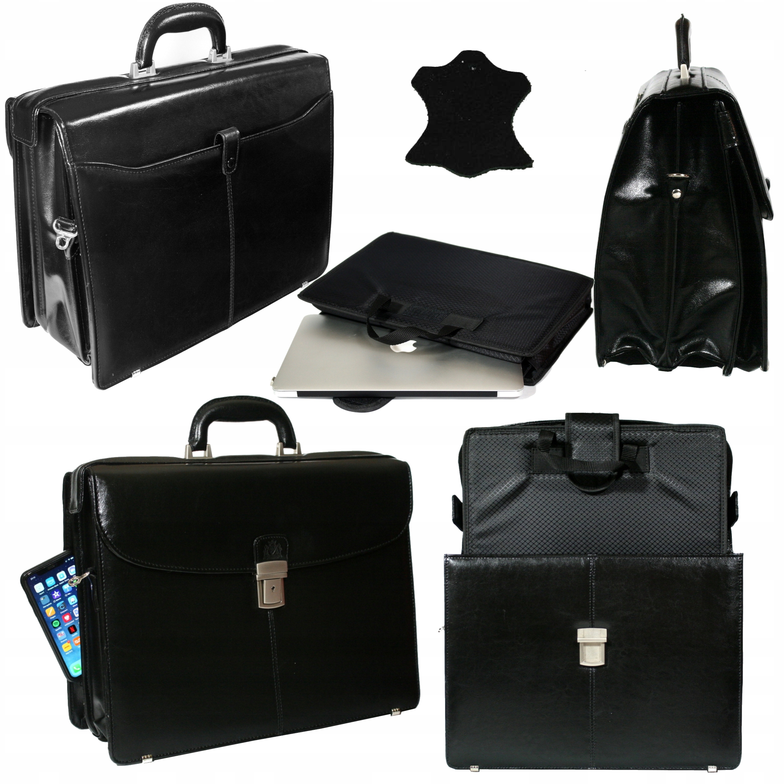 Teczka skórzana na dokumenty męska z przegrodą na laptopa polska produkcja