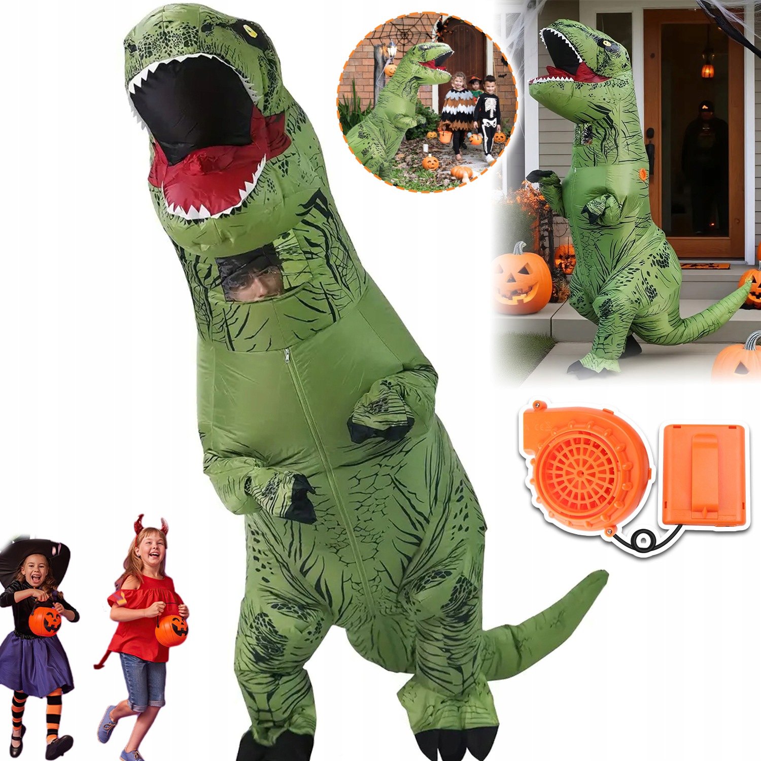 Nafukovací Dinosaurus T-rex Převlek Kostým Velký XXL Halloween T-rex