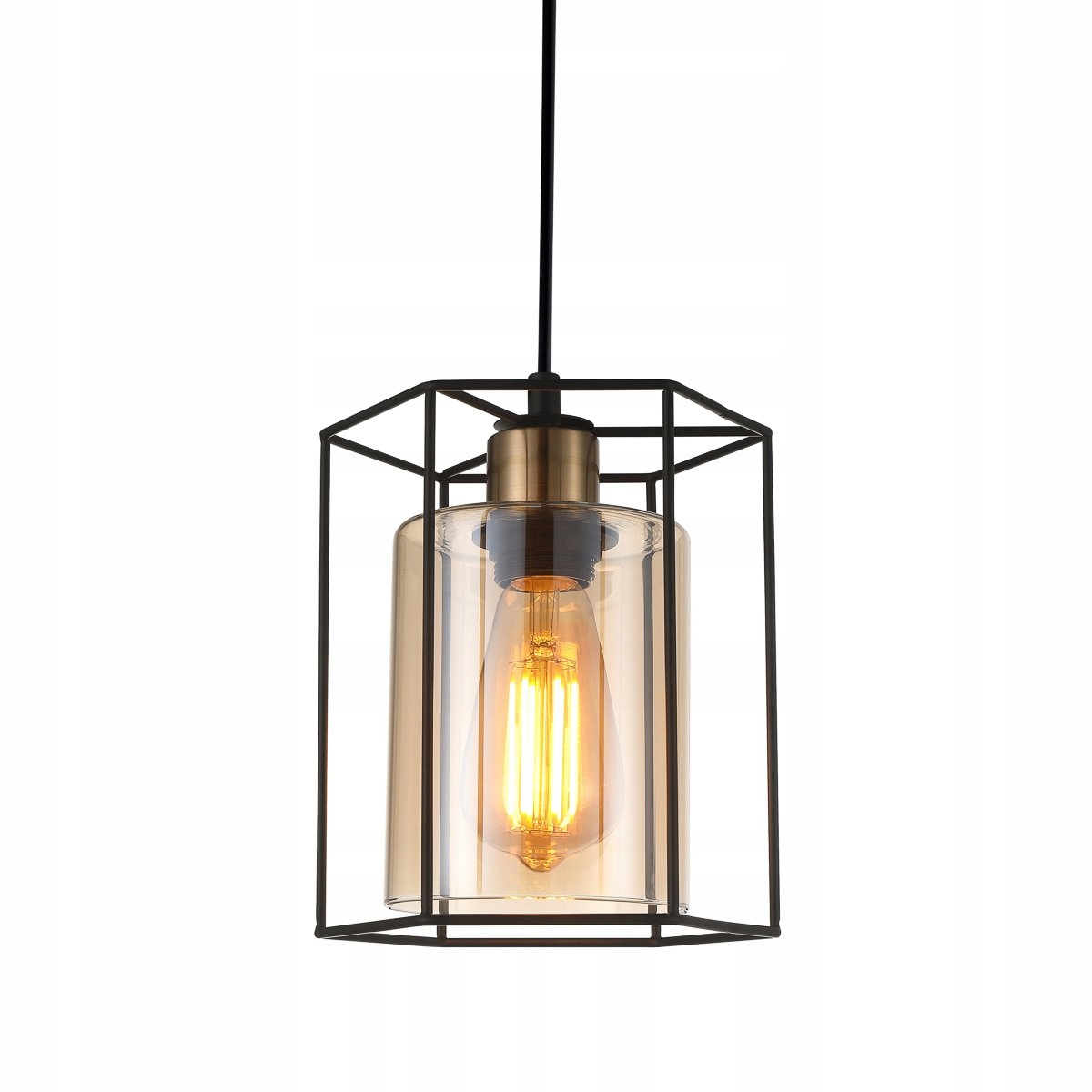 Závěsná lampa Kalula PND-78901-1-BK+AMB Italux