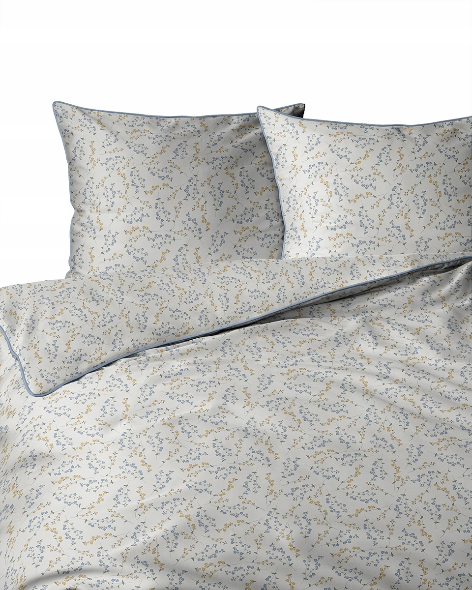 Pościel bawełniana z perkalu z lamówka 220x200 Lame Percale Perkal kwiaty