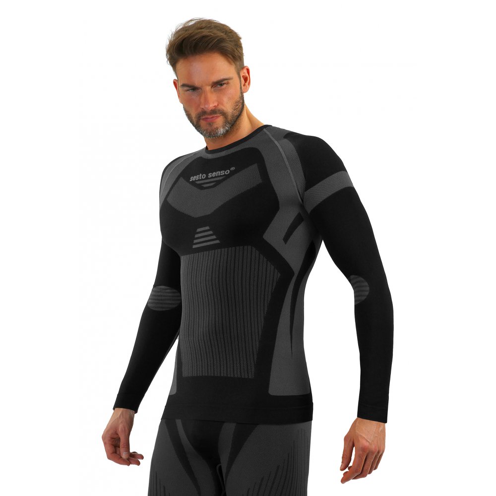 Sesto Senso Męska Koszulka Thermo Active 1495/CL16 Grafitowa 2XL