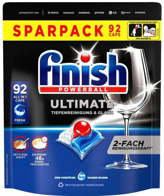 Finish Powerball Ultimate Fresh kapsle do myčky nádobí 92 ks