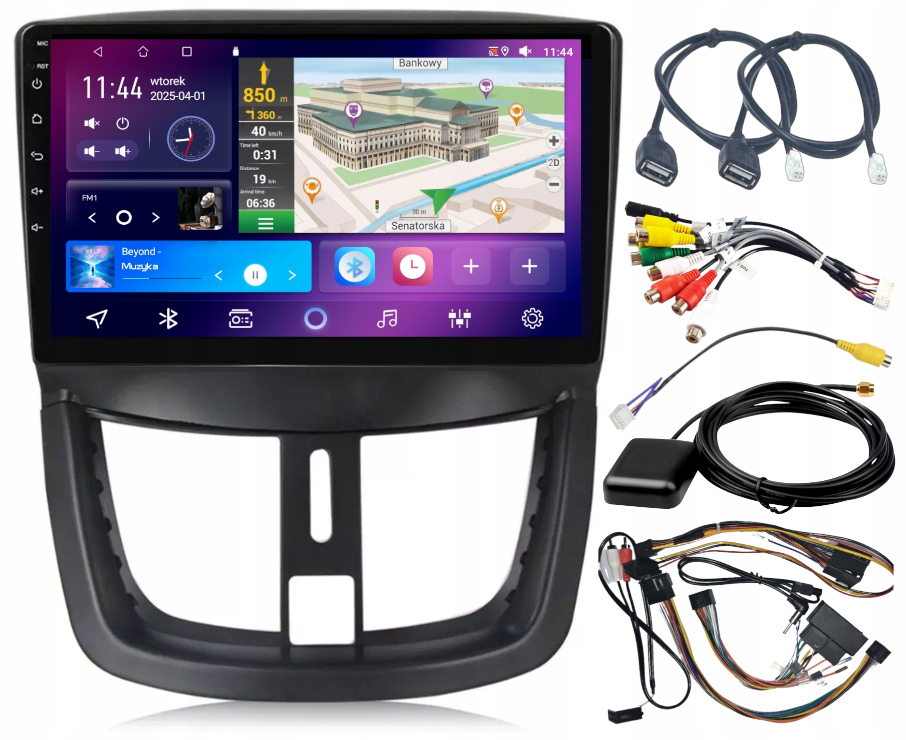 Autorádio Navigácia Carplay Peugeot 207 2006-12 Android 4GB 64GB