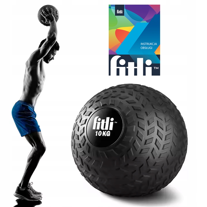 Piłka lekarska 10KG Slam Ball 22cm do ćwiczeń Rehabilitacji gimnastyczna