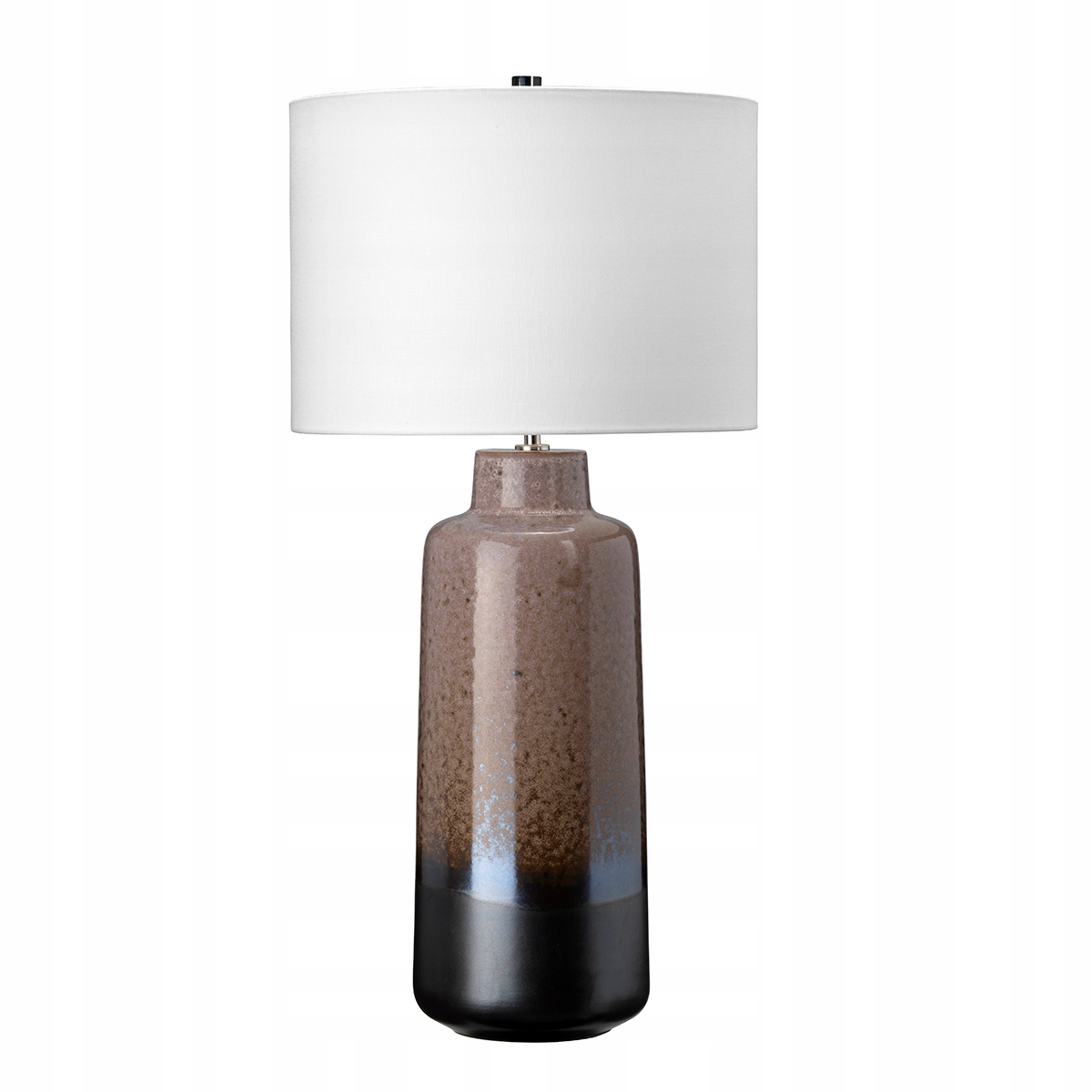 Keramická stolová lampa hnedá čierna s bielym tienidlom, 76 cm, Elstead