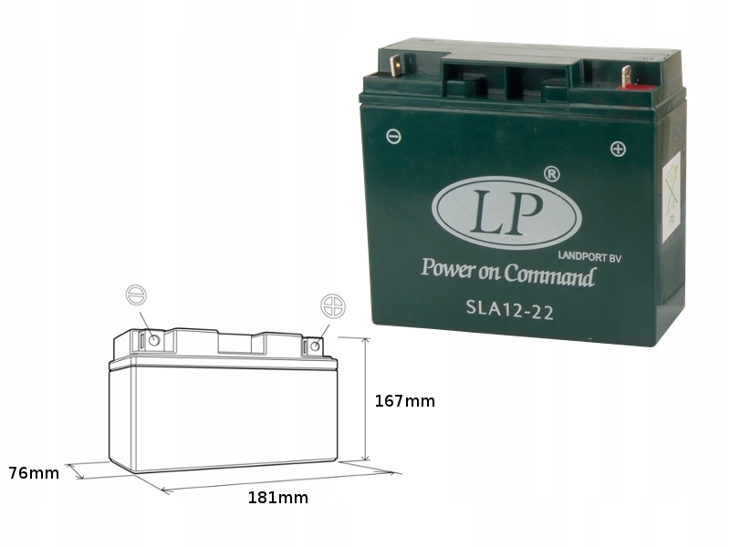 Landport Batéria SLA12-22 (ms Sla 12-22) 12V/22AH Uzavretý Bmw (+4AH) 180X