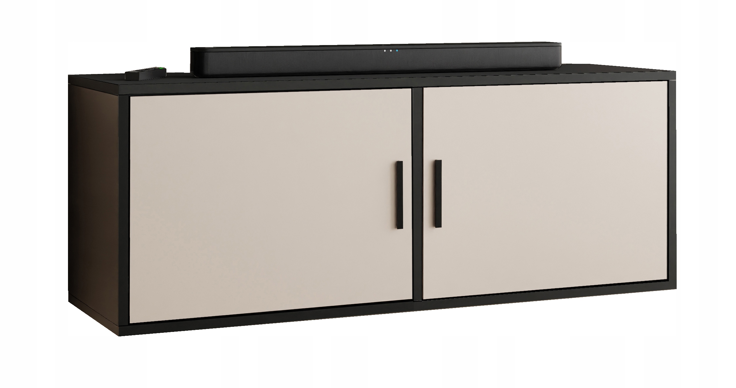 Rtv skříňka Dio 2 černá kašmír s poličkou pod televizorem uzavřená