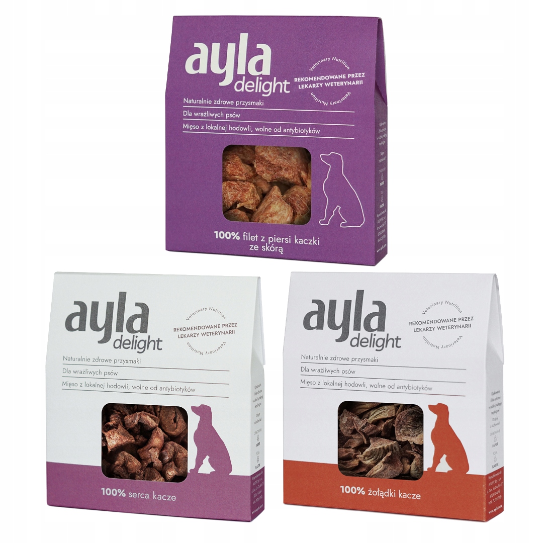 Ayla Delight 3x28g Lyofilizovaná Psí Pamlsek 100% Kachní směs masa