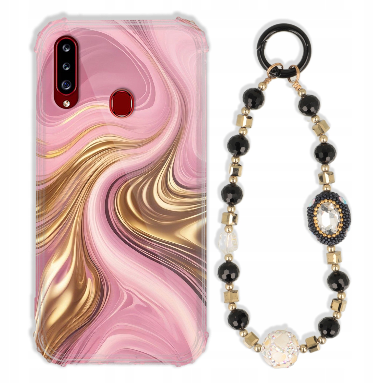 Puzdro Pre Samsung A20s Case Antishock Zirkóny Čierno Zlaté|odolné|silné